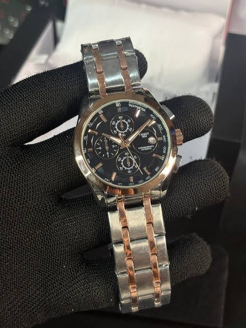 TISSOT 1853 DUAL TONE BLACK DIAL ALL CHRONOGRAPH WORKING