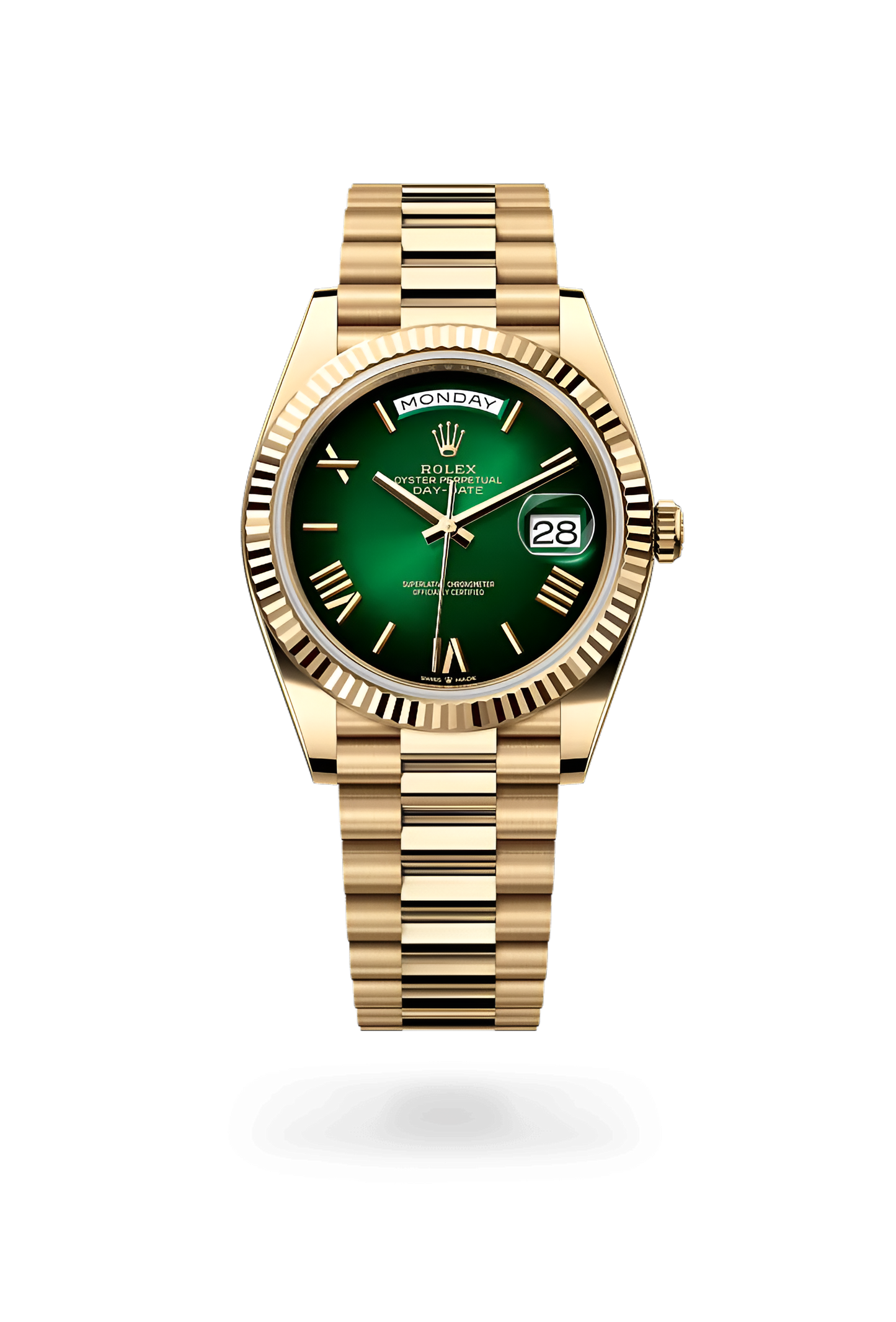 ROL_EX GOLD GREEN ROMAN DAY DATE WORKING