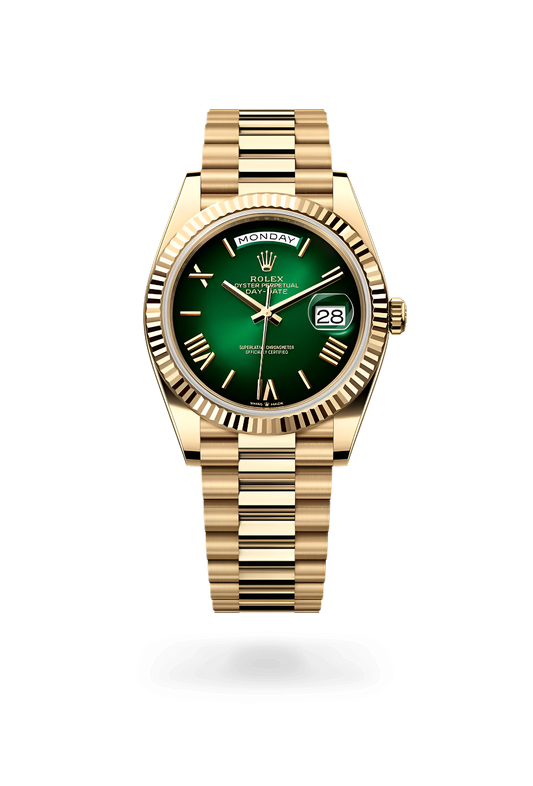 ROL_EX GOLD GREEN ROMAN DAY DATE WORKING