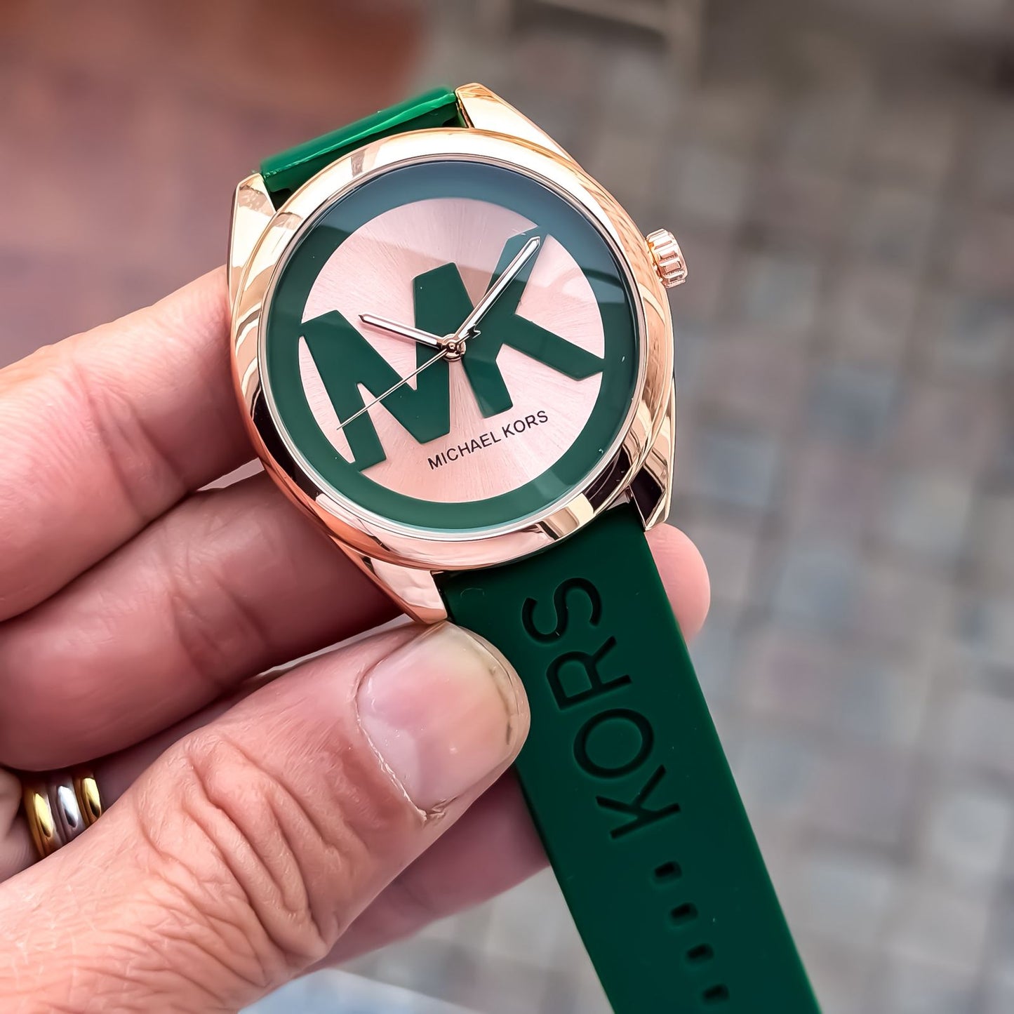 MICHAE_L KORS LADIES ROSE GREEN WATCH