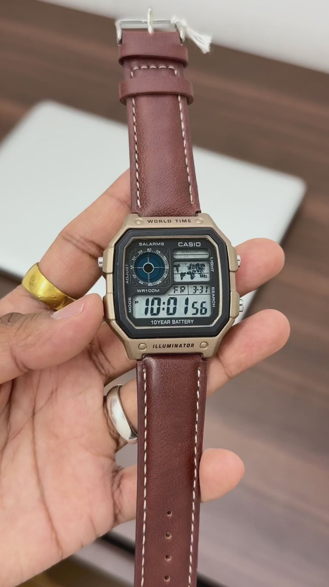 CASIO ILLUMINATOR AE1200 LEATHER BELT