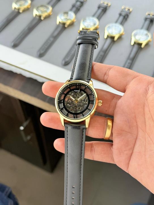 FOSSI_L TOWNSMAN LEATHER BLACK GOLD