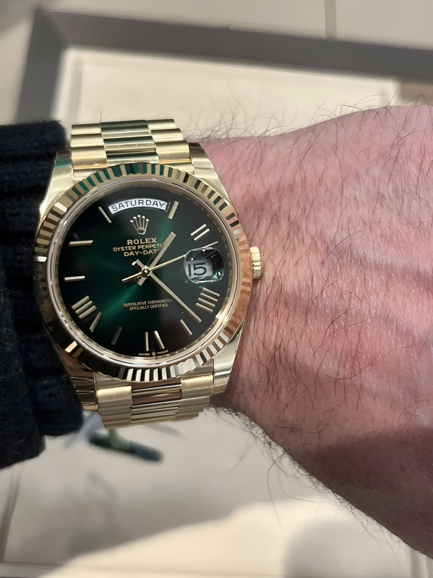 ROL_EX GOLD GREEN ROMAN DAY DATE WORKING