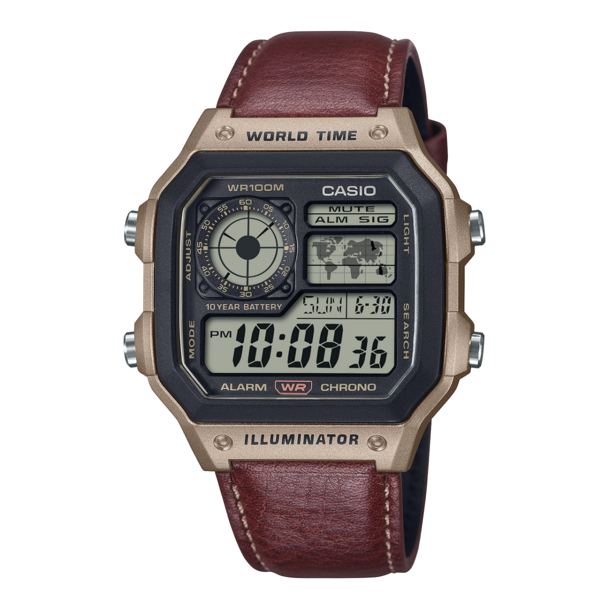 CASIO ILLUMINATOR AE1200 LEATHER BELT