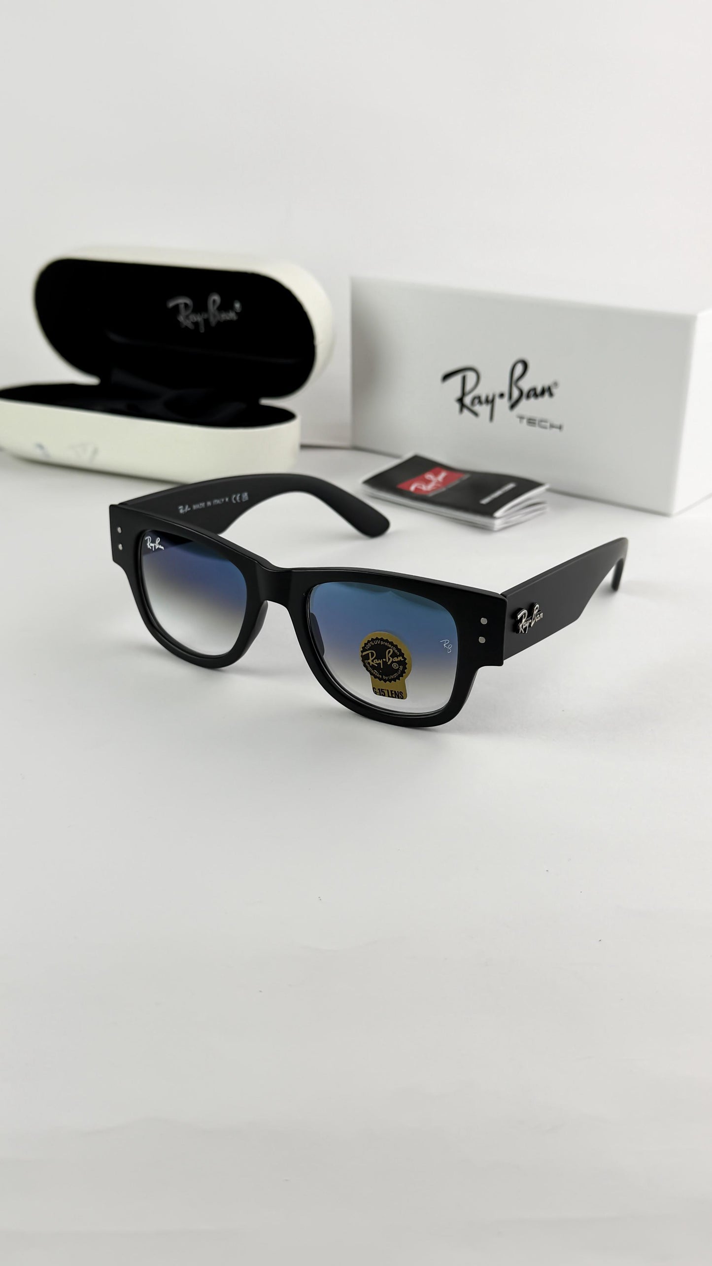 RAYBA_N BLACK BLUE SHADED  840 SUNGLASSES