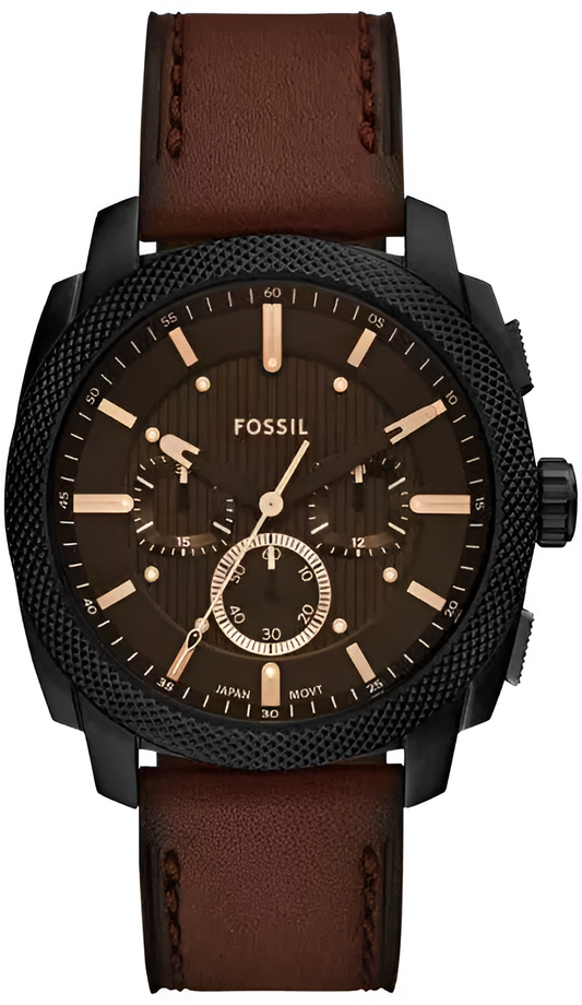FOSSIL LEATHER BELT ALL CHRONOGRAPH WORKING